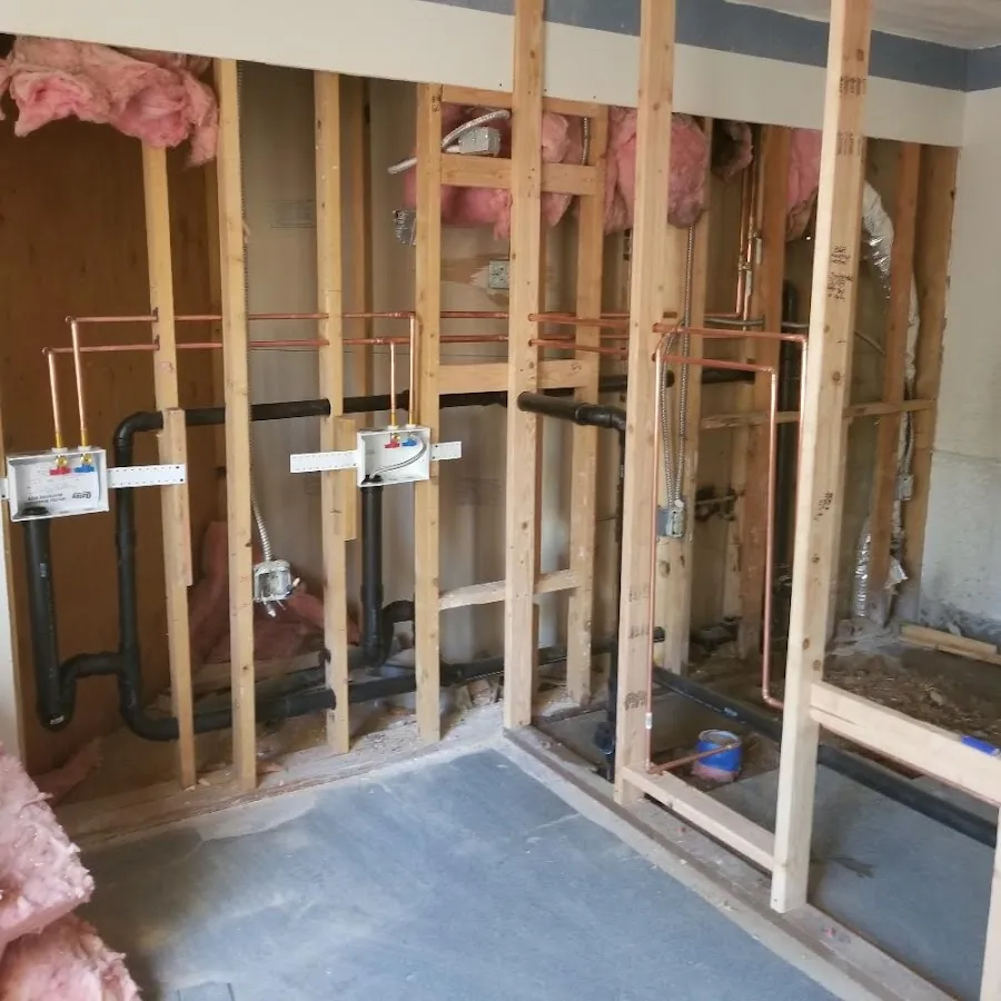 Copper pipe rough-in and plumbing installation in Lakeway